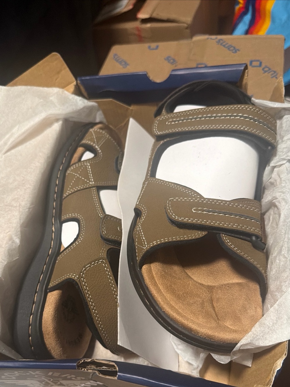 Dockers Newpage Casual Comfort Outdoor Adjustable Sandal Dark Tan Mens Size 11